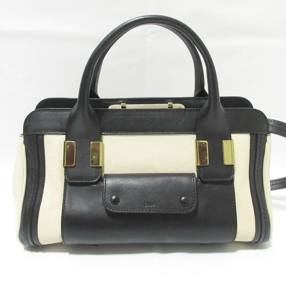 Chloe クロエ アリス バイカラー 2WAY ハンドバッグ ショルダーバッグ ベージュ×ブラック