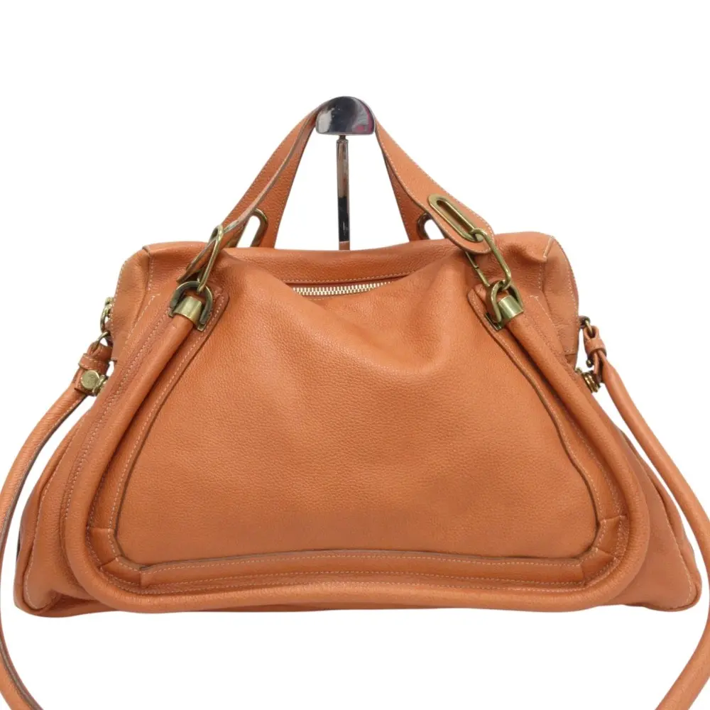 Chloe クロエ パラティ レザー 2WAY ショルダーバッグ トートバッグ オレンジ