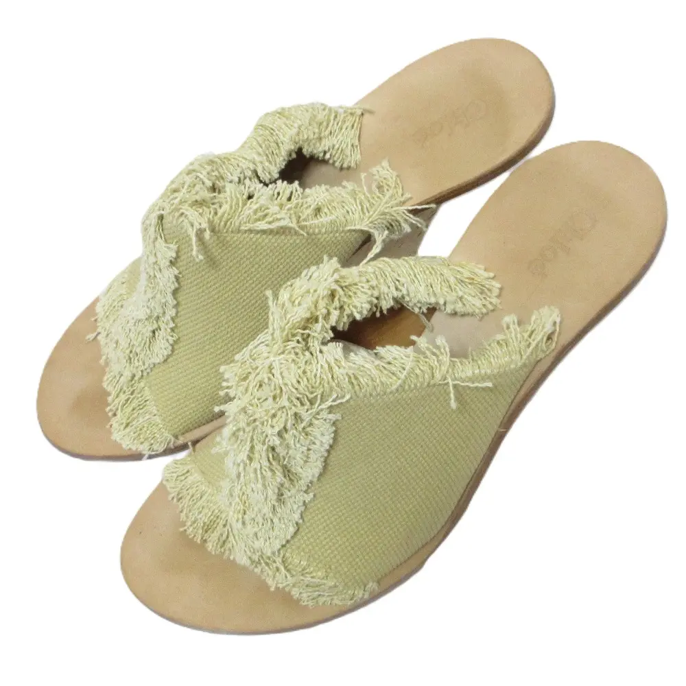 Chloe クロエ コルク ウエッジソール フリンジサンダル ミュール 大きいサイズ 40 27cm相当 ベージュ