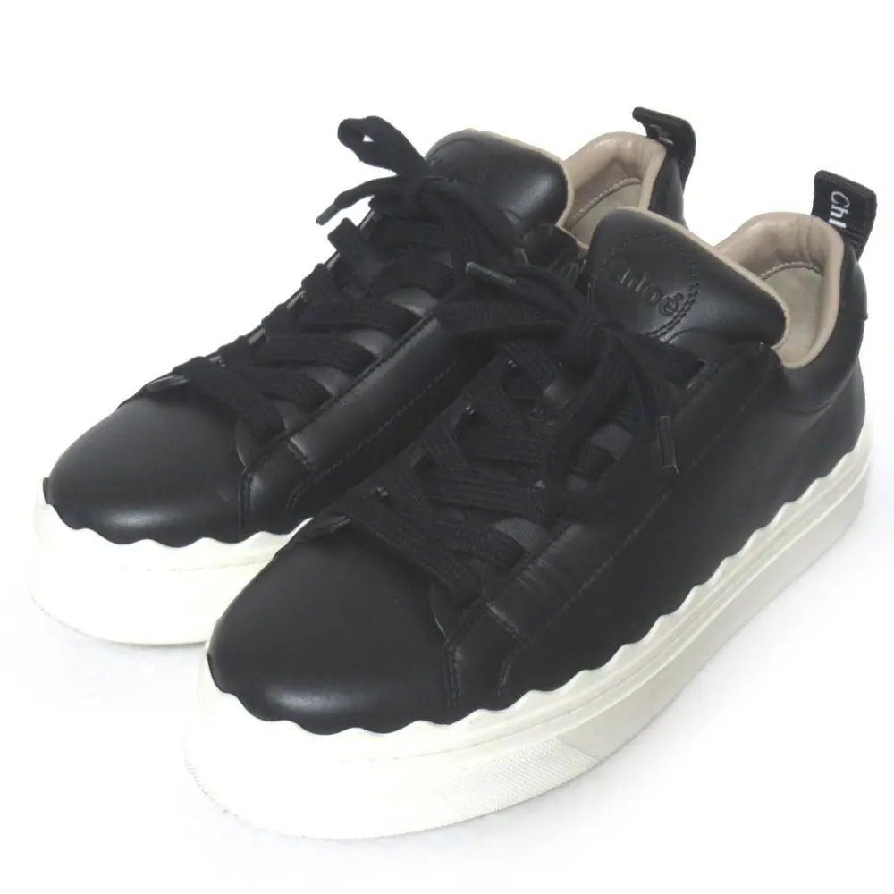 Chloe クロエ LAUREN ローレン ローカット レザー スニーカー シューズ サイズ36 約23cm ブラック