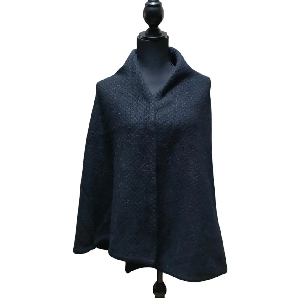 Chloe クロエ ロゴ刺繍 ニットストール ショール マフラー ブラック