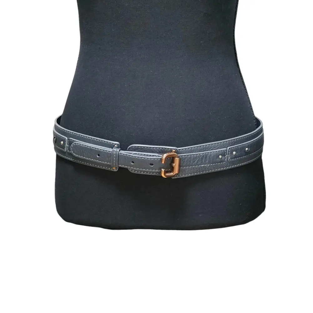 Chloe クロエ レザー ピンバックル ベルト 箱付き グレー