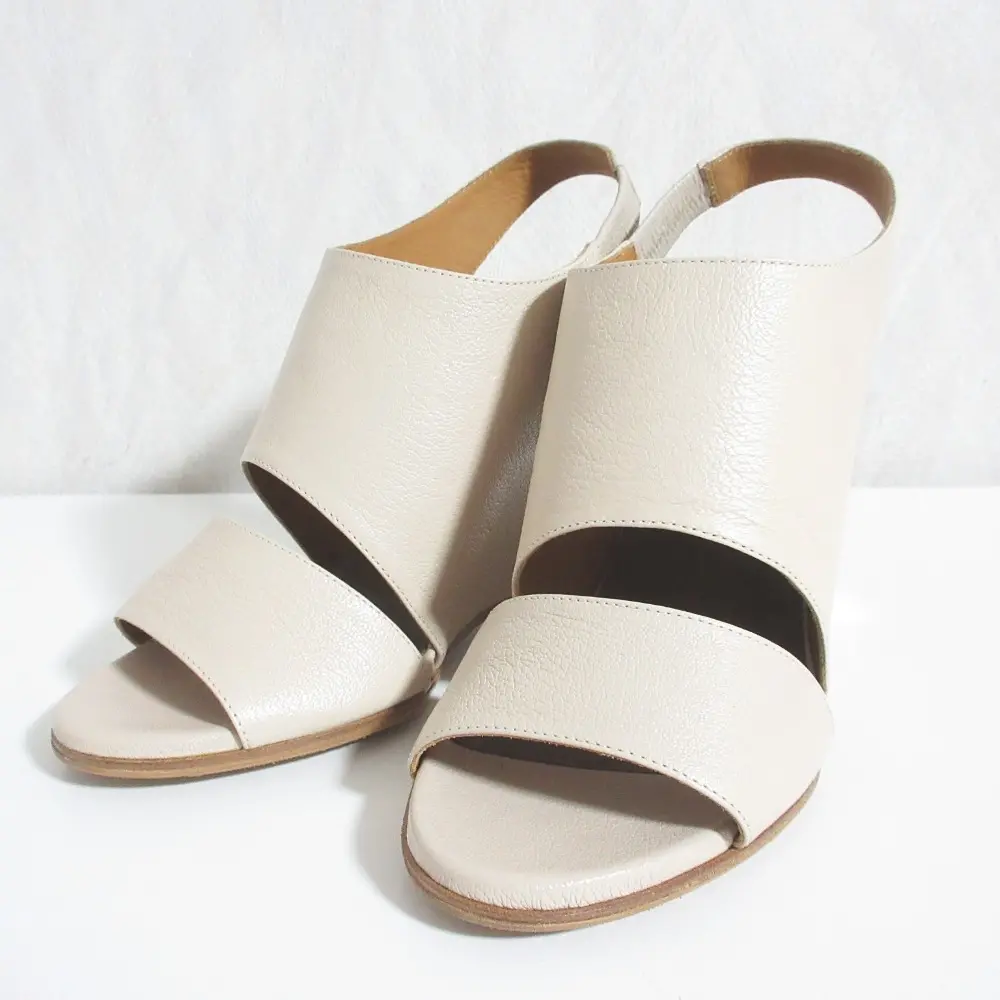 Chloe クロエ MALABAR 121 レザー ウェッジソールサンダル 37 ベージュ