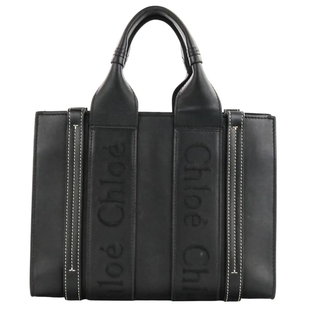 Chloe クロエ WOODY ウッディ スモール レザー 2way トートバッグ ショルダーバッグ ブラック