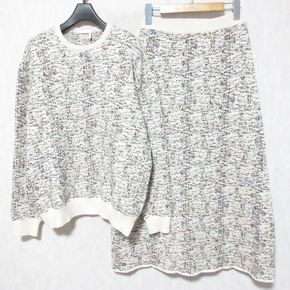 Chloe クロエ カシミヤウール ミックスニット セーター スカート セットアップ サイズXS/S アンティークホワイト