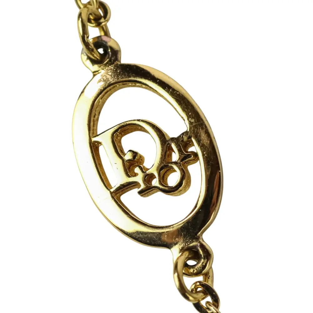 Christian Dior クリスチャンディオール ロゴ チェーンブレスレット ゴールドカラー