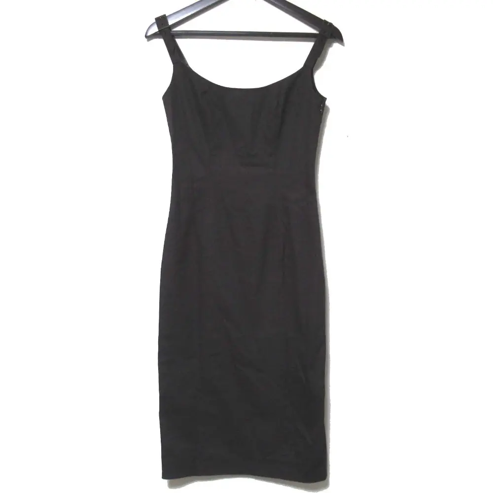 Christian Dior クリスチャンディオール ガリアーノ期 ストレッチ ひざ丈 キャミソール ワンピース F36サイズ ダークブラウン