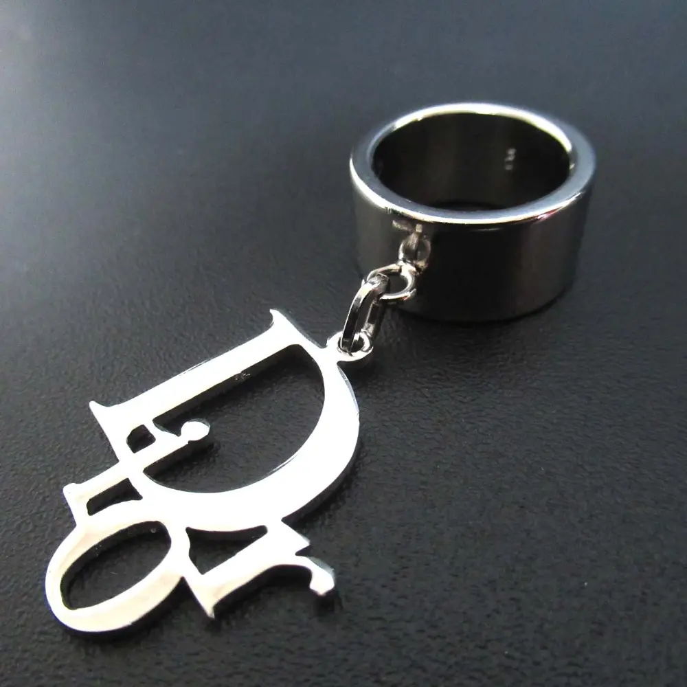 Christian Dior クリスチャンディオール トロッターロゴ スイング リング 指輪 海外5号サイズ 9号相当 シルバー