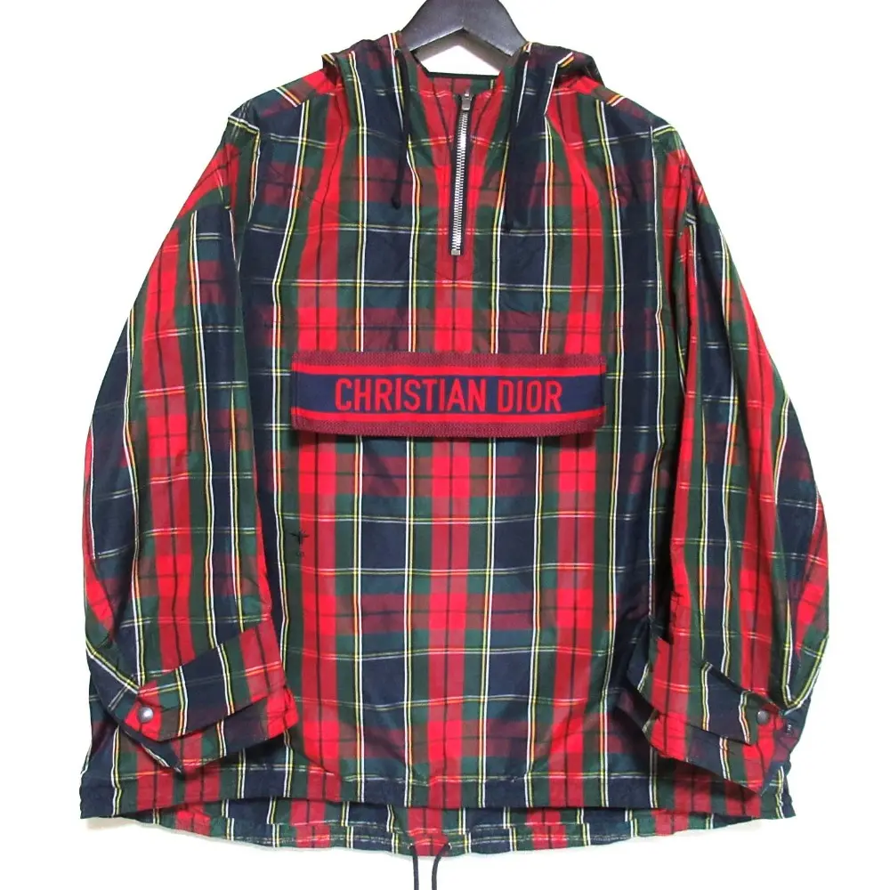 Christian Dior クリスチャンディオール タータンチェック柄 プルオーバー アノラックパーカー 957C03A2858 XSサイズ マルチカラー