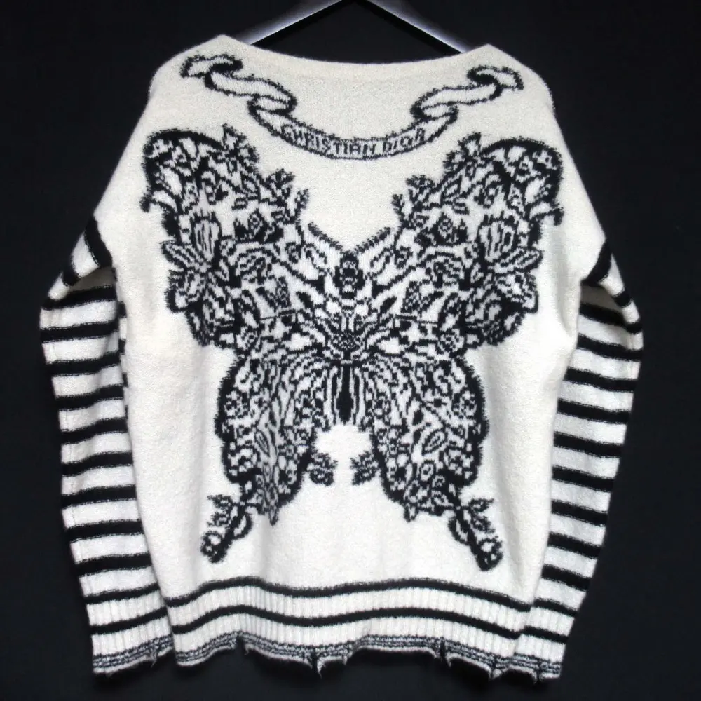 24SS Christian Dior クリスチャンディオール バタフライ カシミヤ 長袖 ニット セーター 414S29CM412 I40 アイボリー 