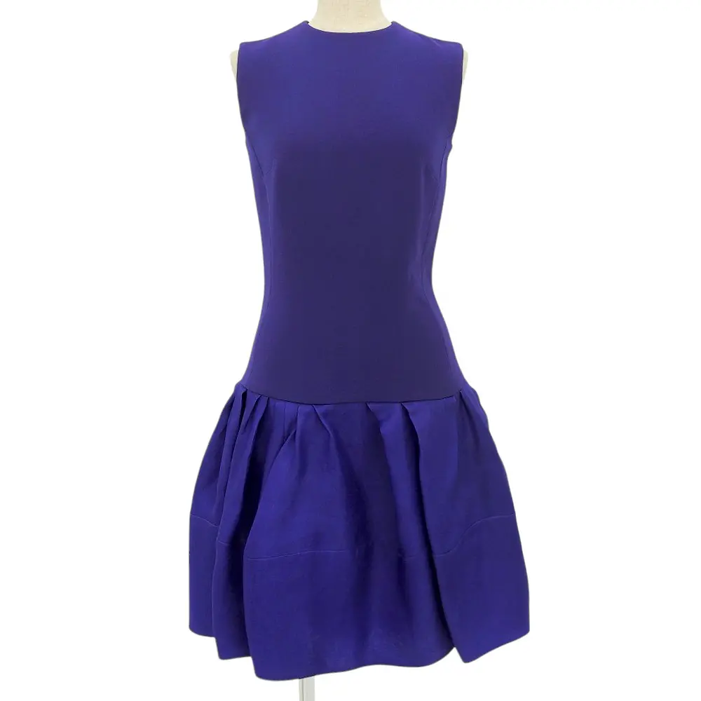 Christian Dior クリスチャンディオール ラフシモンズ期 ノースリーブ フレアワンピース 40 パープル