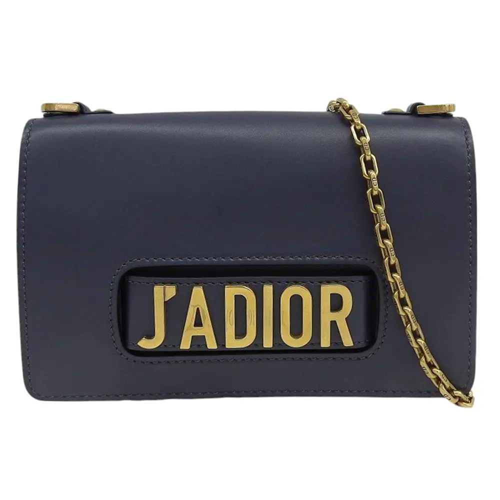 Christian Dior クリスチャンディオール J'ADIOR レザー クロスボディ チェーンショルダーバッグ ネイビー