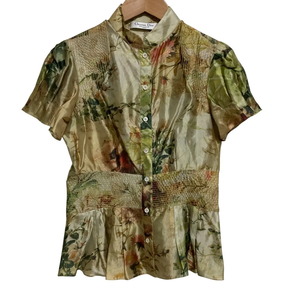 Christian Dior クリスチャンディオール フラワープリント シルク 長袖