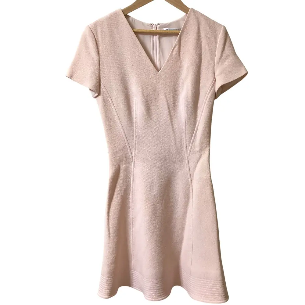 Christian Dior クリスチャンディオール Vネック ショートスリーブ ワンピース サイズ38 ピンク