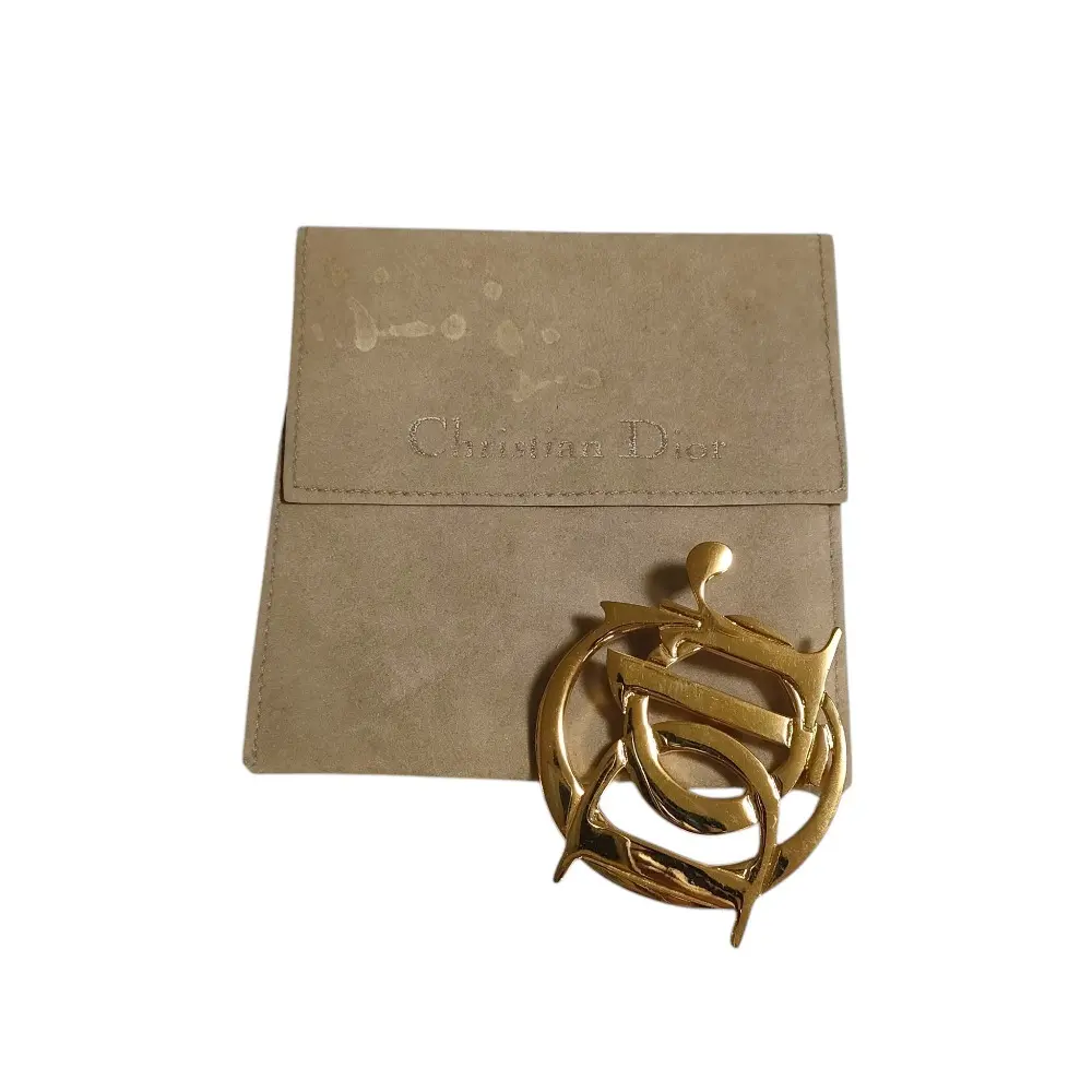 Christian Dior クリスチャンディオール ヴィンテージ ロゴ ピンブローチ ゴールドカラー