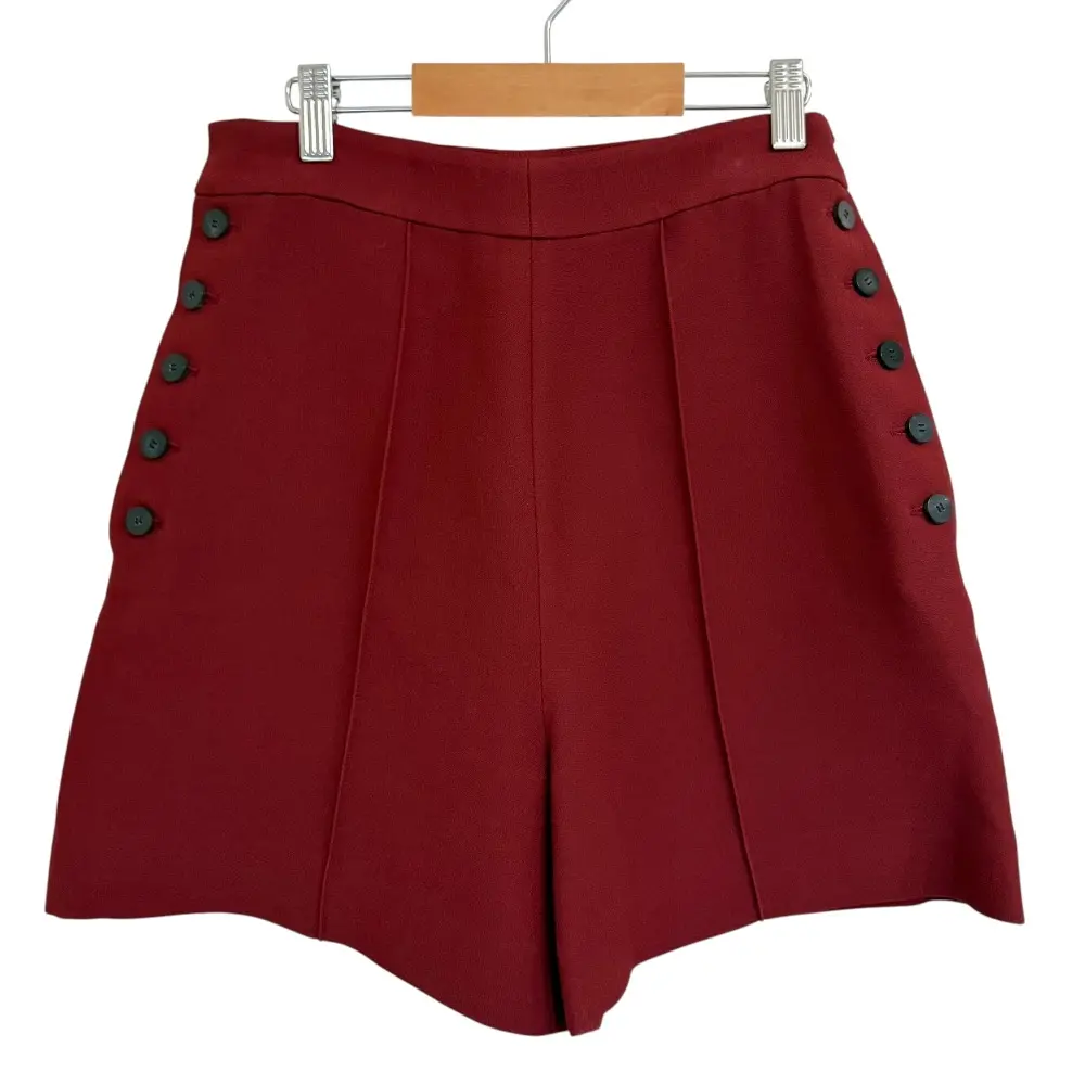 Christian Dior クリスチャンディオール シルクブレンド ショートパンツ 38 ボルドー