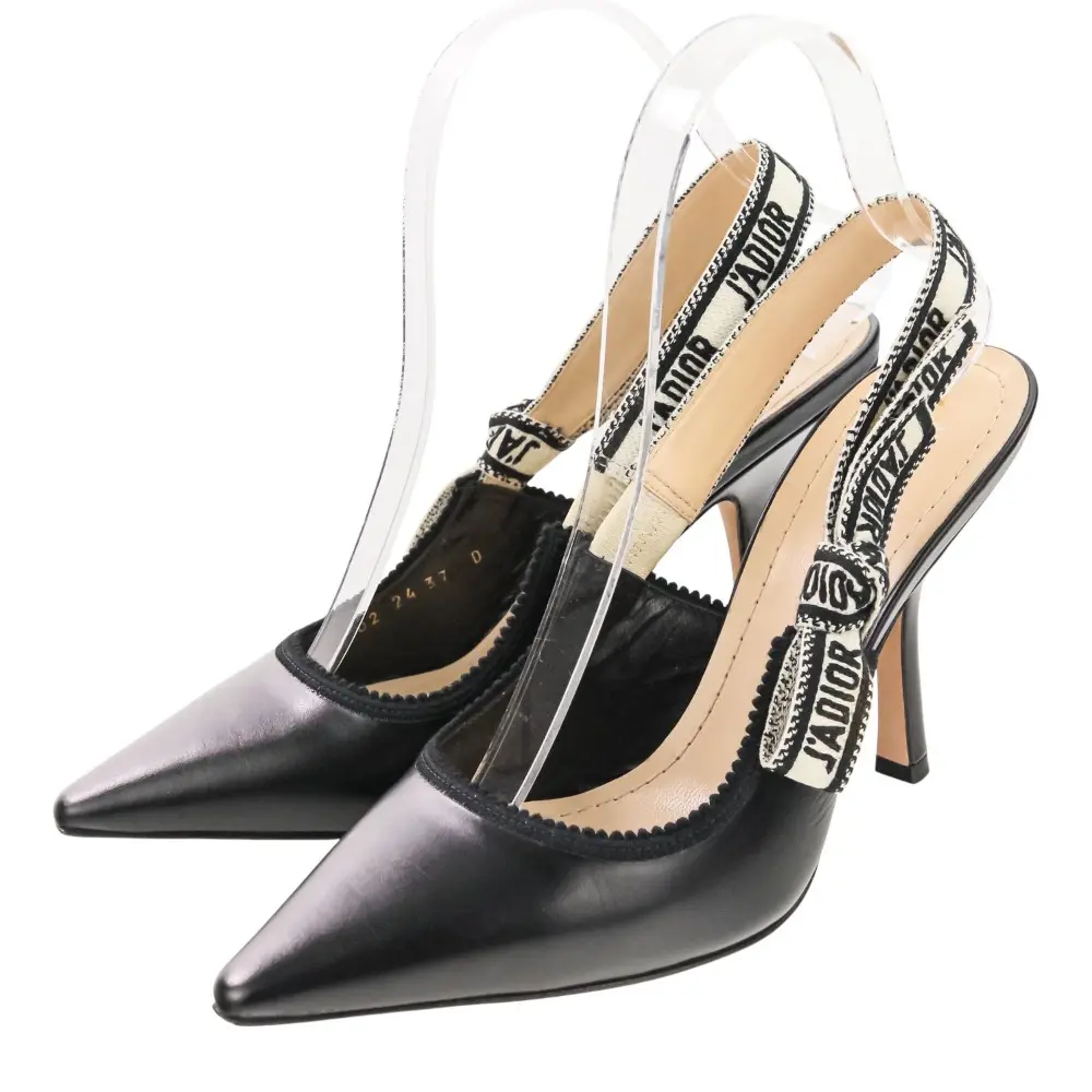 Diorクリスチャン ディオール J'ADIOR ジャディオール ポインテッドトゥ スリングバック パンプス サイズ37 24.0cm相当 ブラック