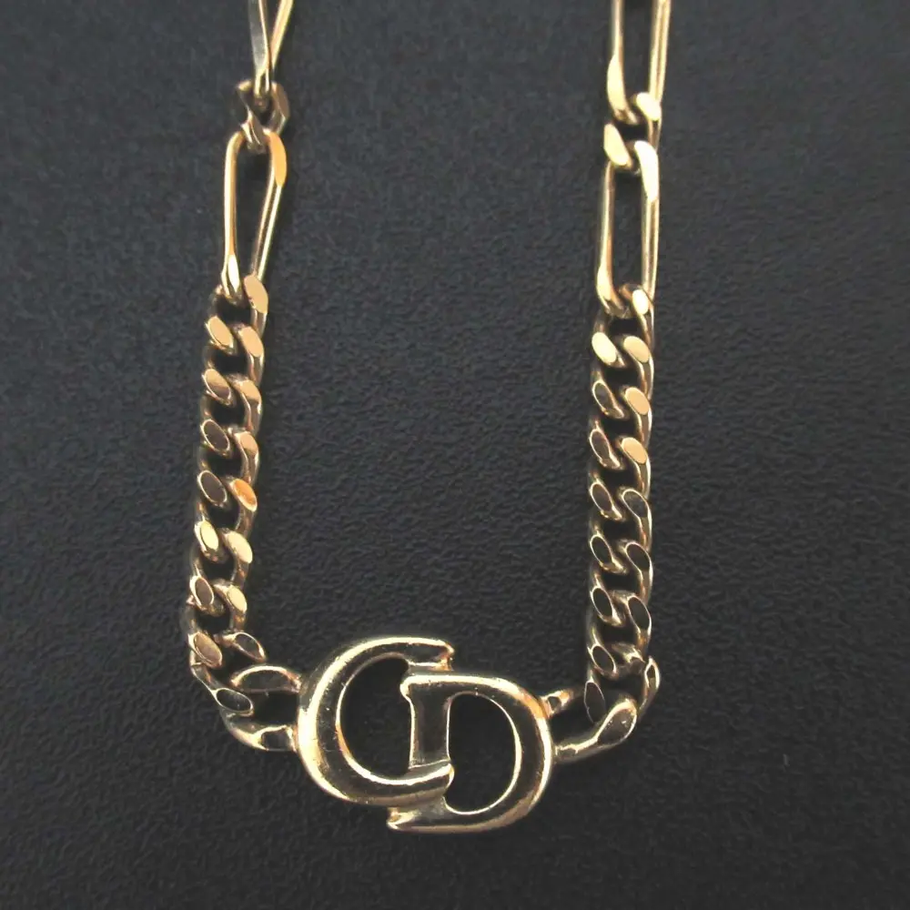 Christian Dior クリスチャンディオール CDロゴ チェーン ネックレス GP ゴールドカラー