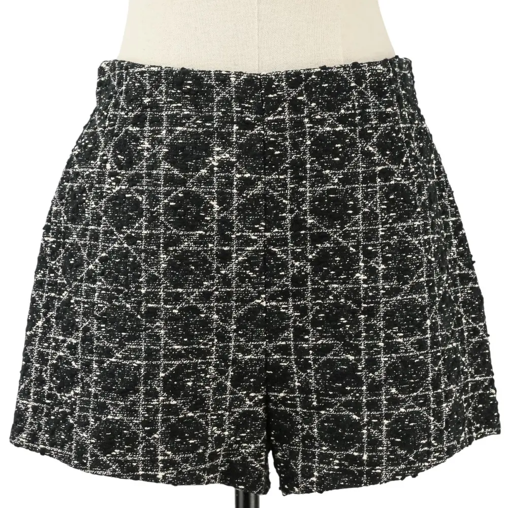 24AW Christian Dior クリスチャンディオール マクロカナージュ ツイード ショートパンツ 441P32A7795 サイズ36 ブラック