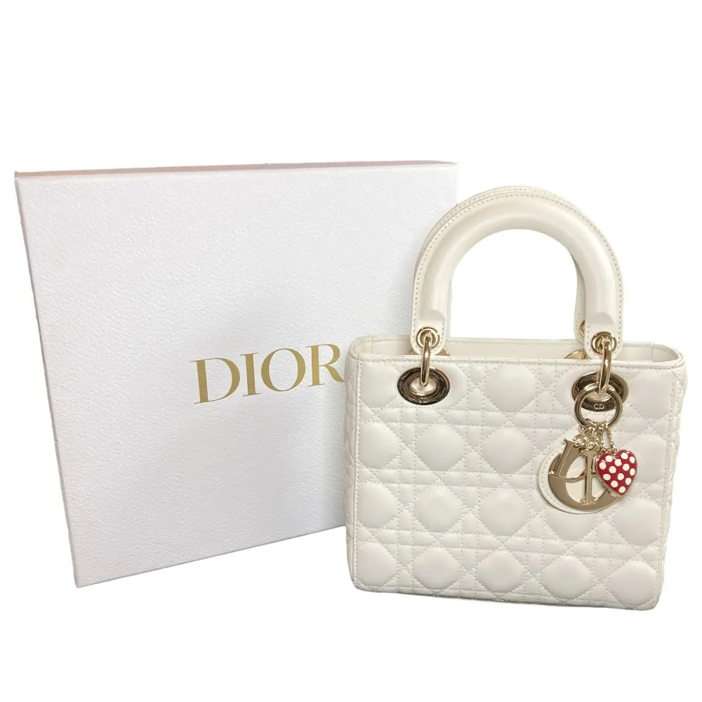 Christian Dior クリスチャンディオール レディディオール スモール カナージュ ハンドバッグ M0538OBBB ホワイトの買取実績【2025年12月買取】