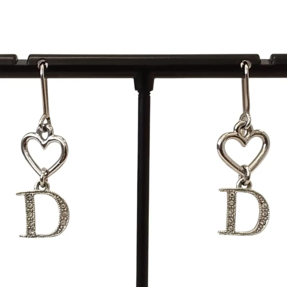 Christian Dior クリスチャンディオール ハート Dロゴ ピアス シルバーカラー