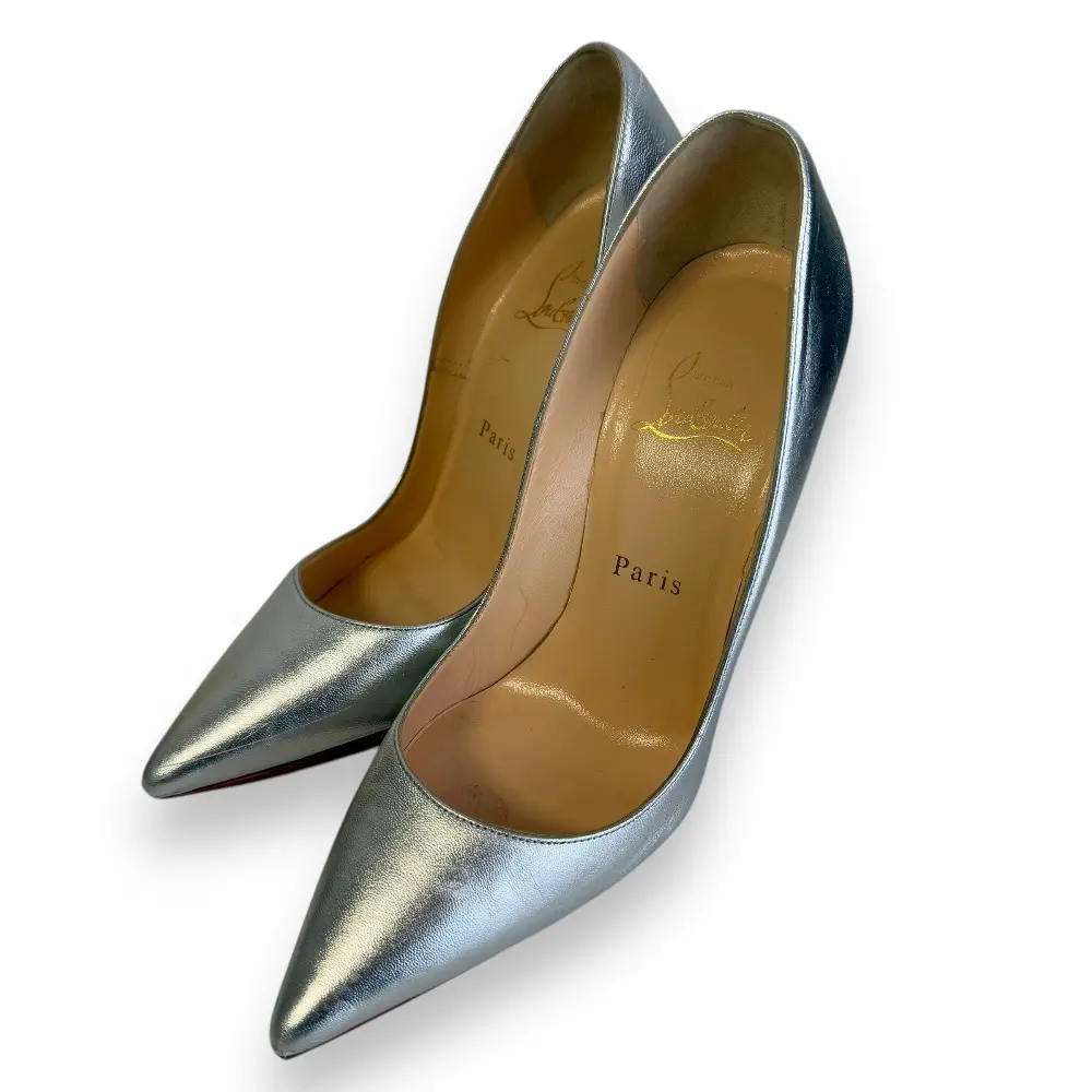 Christian Louboutin クリスチャンルブタン ケイト レザー ポインテッドトゥ ハイヒール パンプス 36 1/2 23.5cm相当 シルバー