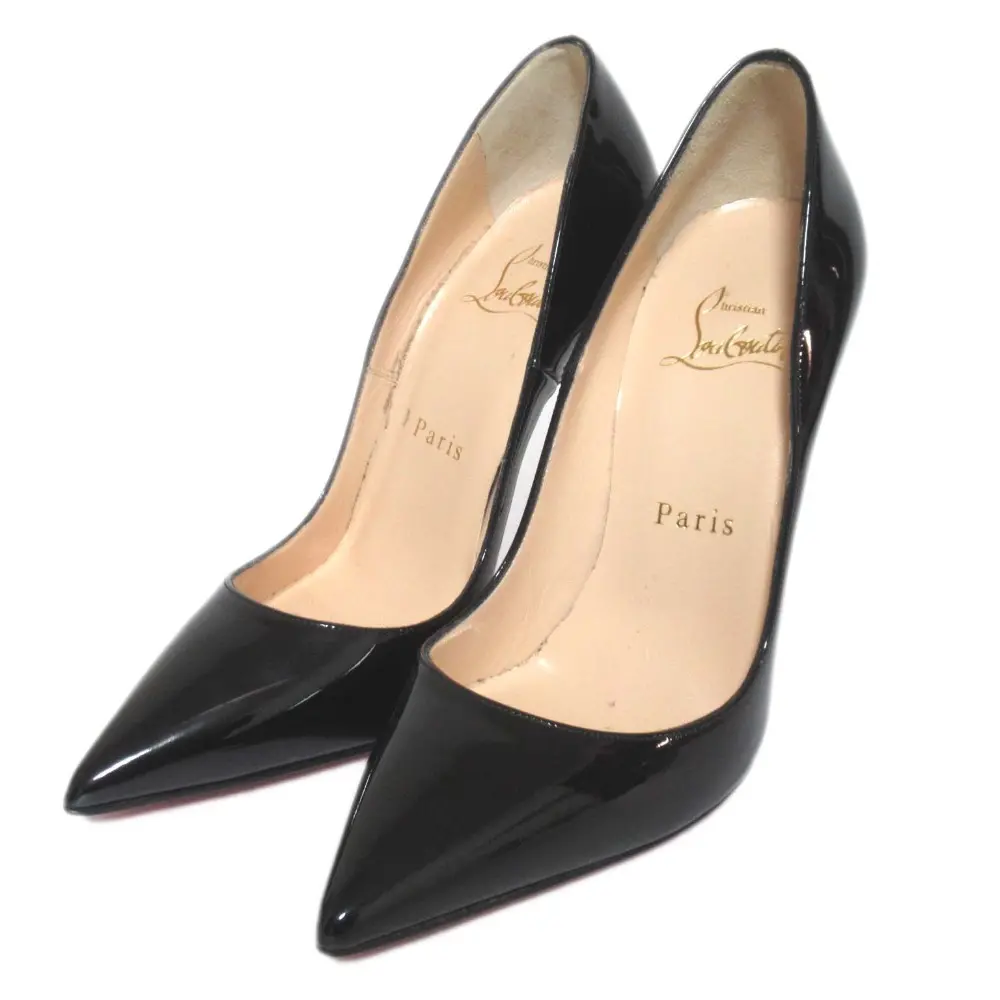 Christian Louboutin クリスチャンルブタン ケイト パテントレザー ポインテッドトゥ ハイヒール パンプス 34.5 21.5cm相当 ブラック
