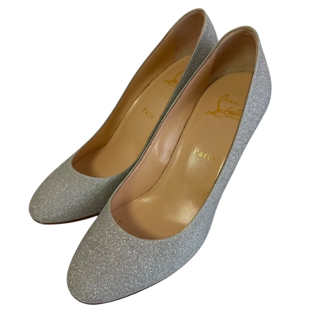 Christian Louboutin クリスチャンルブタン FIFILLE85 GLITTER SUNSET グリッター アーモンドトゥ パンプス 39 約26cm シルバー