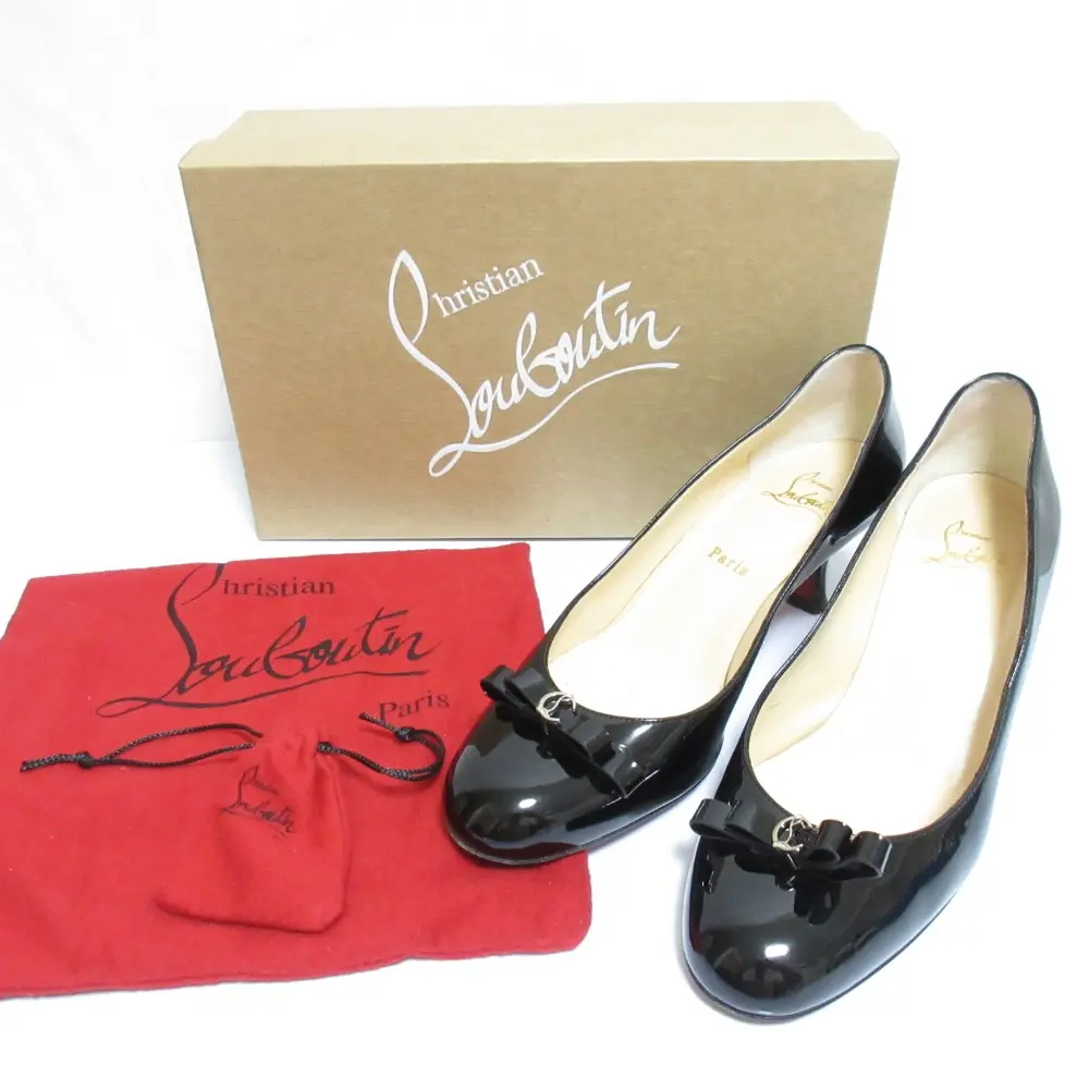 Christian Louboutin クリスチャンルブタン MARCIA NODO 55 PATENT パテントレザー パンプス サイズ38 約24cm ブラックの買取実績【2024年10月買取】