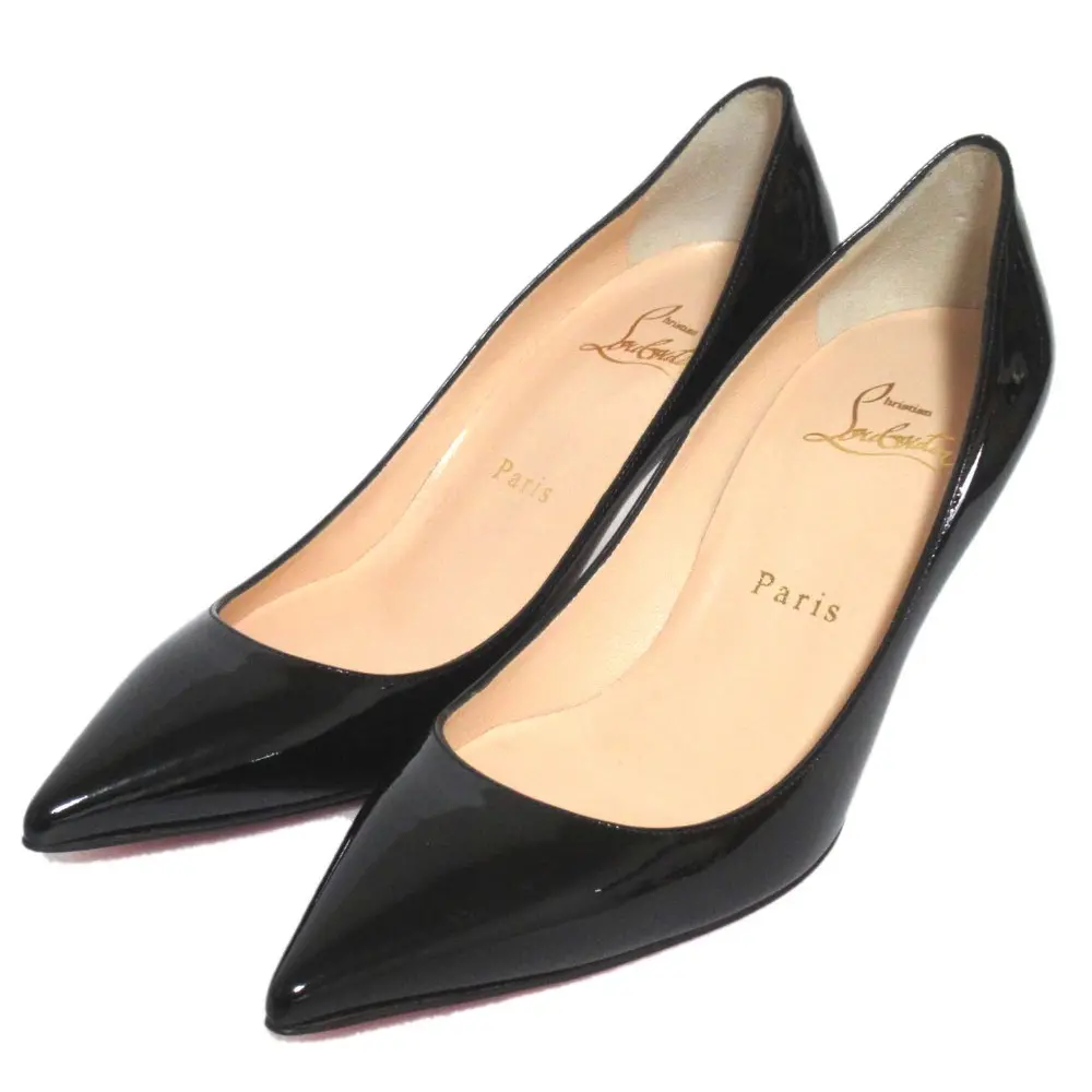 Christian Louboutin クリスチャンルブタン DECOLLETE 554 70 PATENT パテントレザー パンプス 35.5 22.5cm相当 ブラック