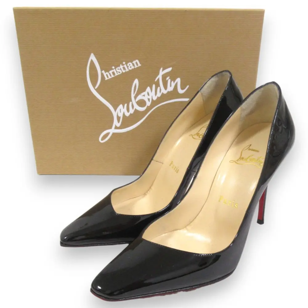 Christian Louboutin クリスチャンルブタン bat pump100 パテントレザー ポインテッドトゥ パンプス 36 約23cm ブラック