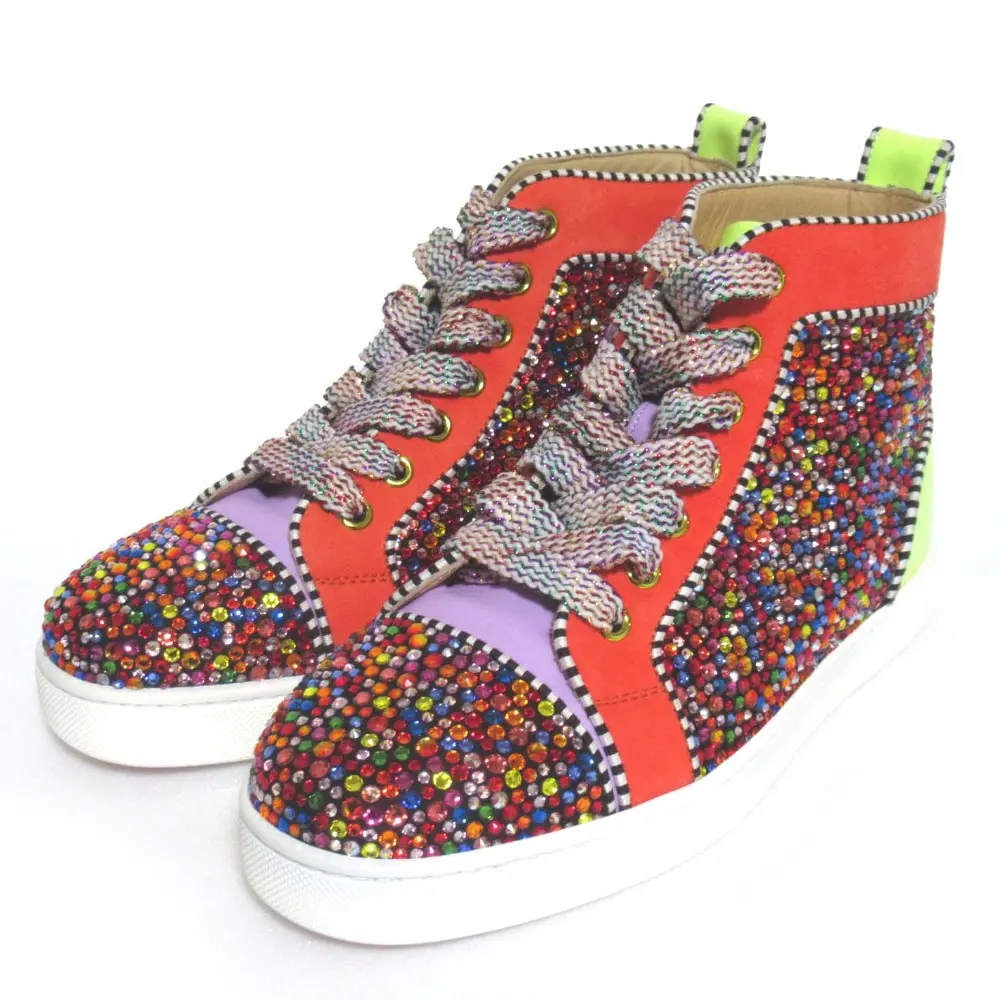 Christian Louboutin クリスチャンルブタン ルイス スワロフスキー ハイカット スニーカー 36.5 23.5cm相当 マルチカラー