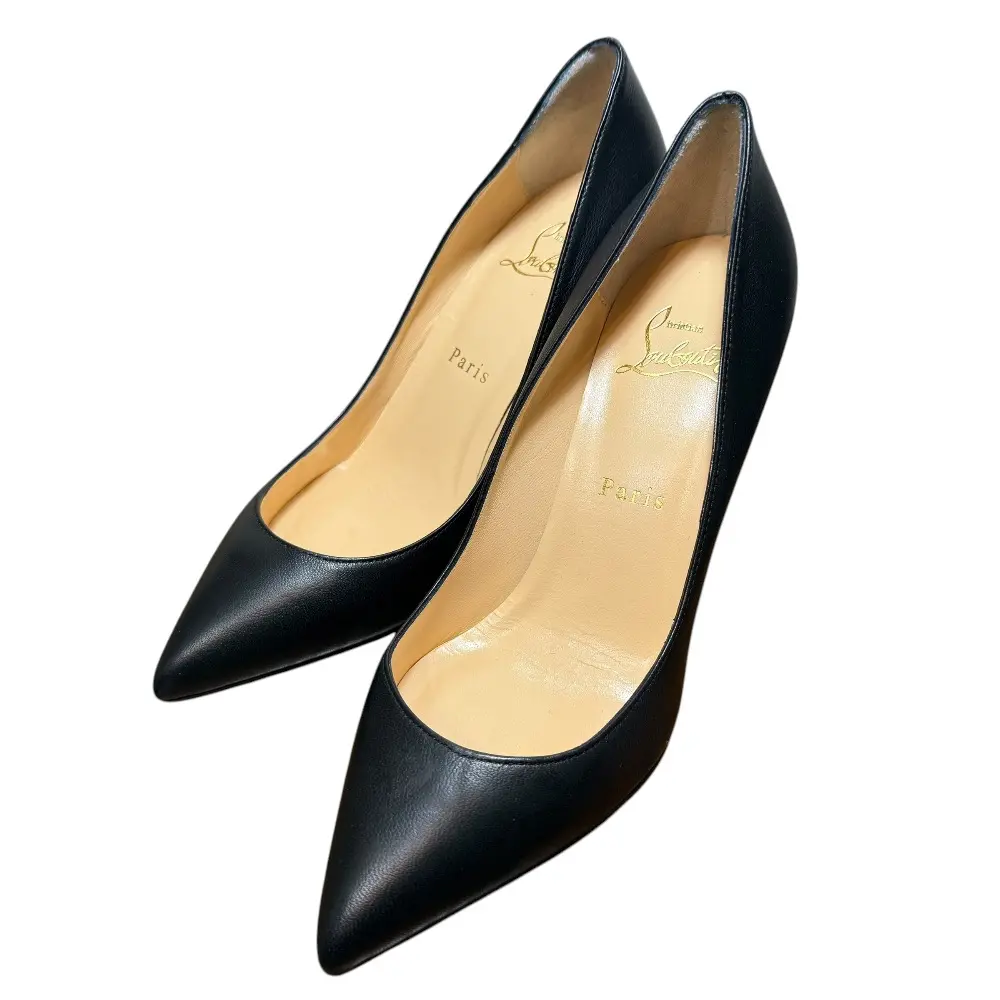 Christian Louboutin クリスチャンルブタン レザー ポインテッドトゥ ハイヒール パンプス 37 24cm相当 ブラック