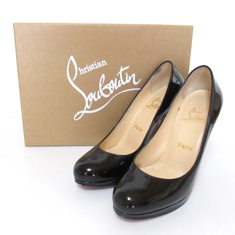 Christian Louboutin クリスチャンルブタン New Simple Pump 120 ピンヒール パテントレザーパンプス 36 23.0cm相当 ブラック