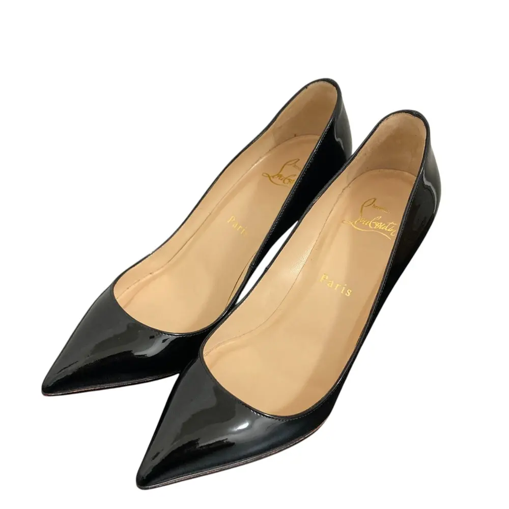 Christian Louboutin クリスチャンルブタン PIGALLE 85 PATENT CALF ポインテッドトゥ パンプス サイズ36.5 約23.5cm ブラック
