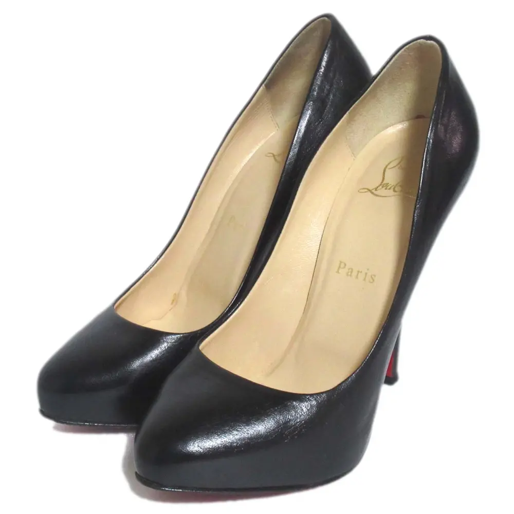 Christian Louboutin クリスチャンルブタン レザー ハイヒール プラットフォーム パンプス サイズ36.5 約23.5cm ブラック