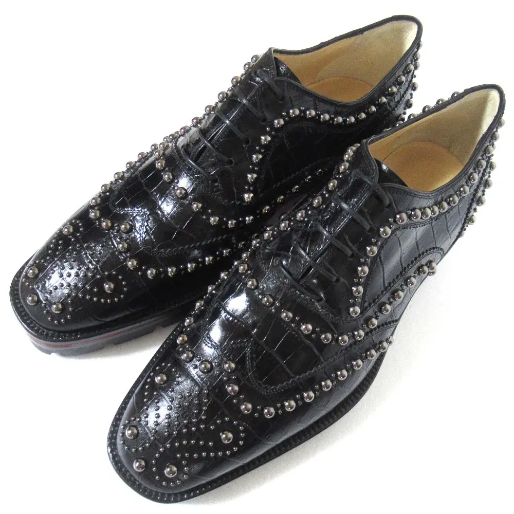 Christian Louboutin クリスチャンルブタン CRAPADONNA スタッズ オックスフォードシューズ サイズ37.5 約24.5cm ブラック