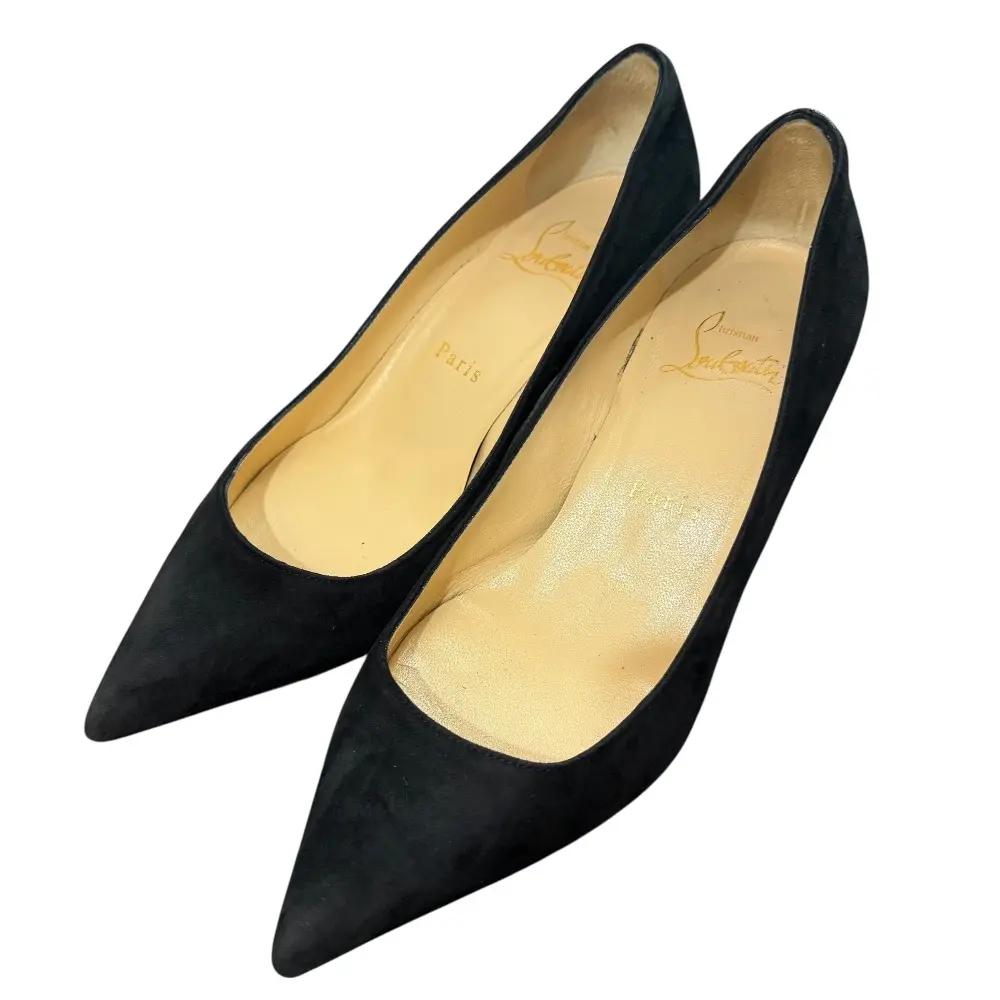 Christian Louboutin クリスチャンルブタン Kate ケイト スエード ポインテッドトゥパンプス サイズ35 1/2 約22.5cm ブラック
