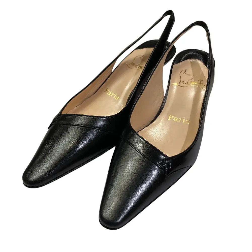 Christian Louboutin クリスチャンルブタン スリングバック レザーパンプス I36 23cm相当 ブラック