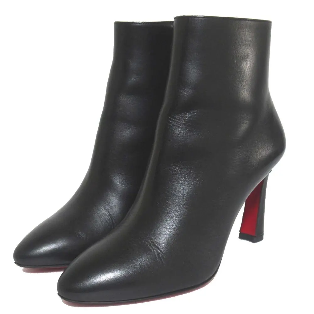 Christian Louboutin クリスチャンルブタン SO ELEONOR 85 レザー アンクルブーツ ショートブーツ サイズ36.5 約23.5cm ブラック