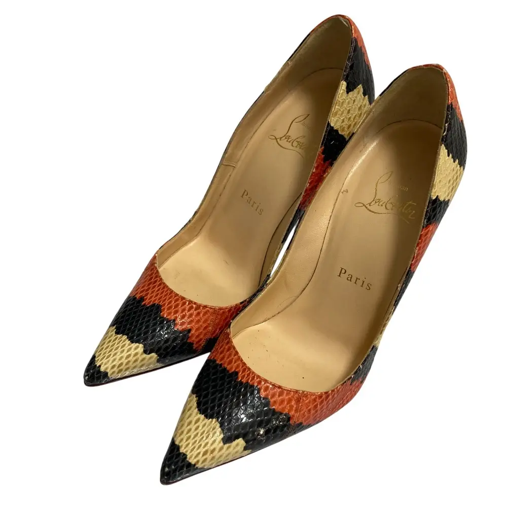 Christian Louboutin クリスチャンルブタン ケイト パイソンレザー パンプス サイズ36 1/2 約23.5cm マルチカラー