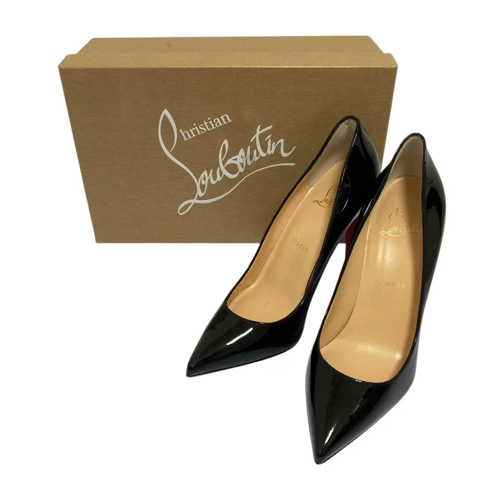 Christian Louboutin クリスチャンルブタン PIGALLE 100 パテントレザー ポインテッドトゥパンプス サイズ37 24cm相当 ブラック 