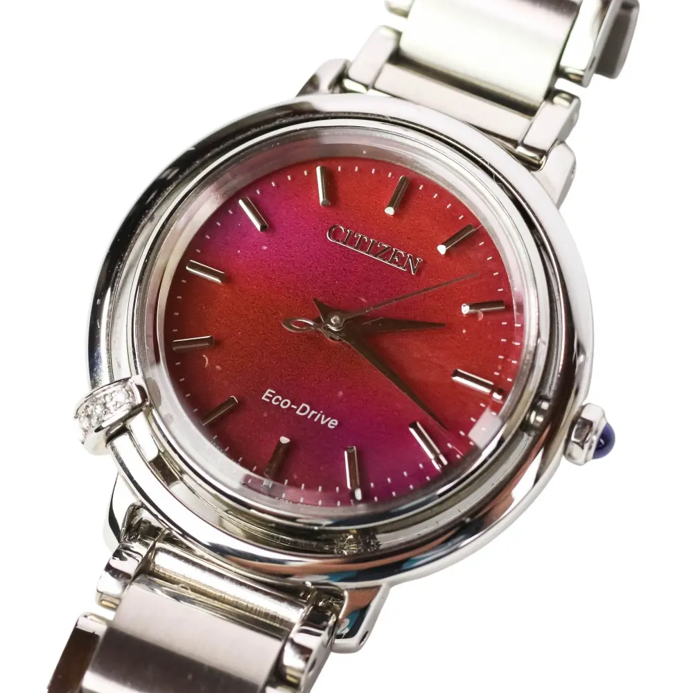 CITIZEN シチズン L ARCLYコレクション e031-009hl01 エコドライブ ソーラー 腕時計 3Pダイヤ シルバーカラー レッド
