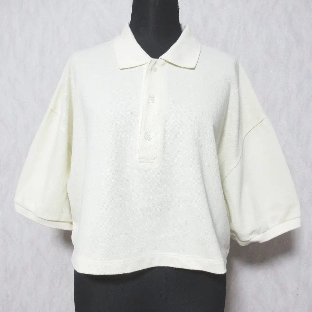 24SS CLANE クラネ CROPPED POLO TOPS ハーフスリーブ クロップド ポロシャツ カットソー 16105-1292 1 アイボリー