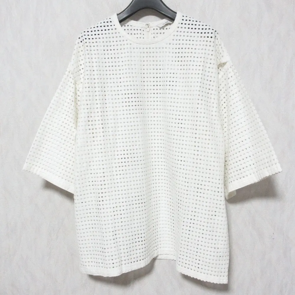 23SS CLANE クラネ DOT MESH 2WAY TOPS ドットメッシュカットソー 14122-4082 サイズ1 ホワイト