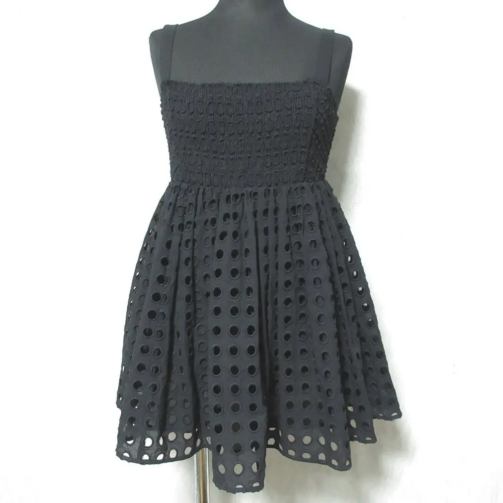 CLANE クラネ HOLE DOT SHIRRING TOPS ホールドットシャーリングトップス キャミソール ビスチェ 16122-4312 サイズ1 ブラック