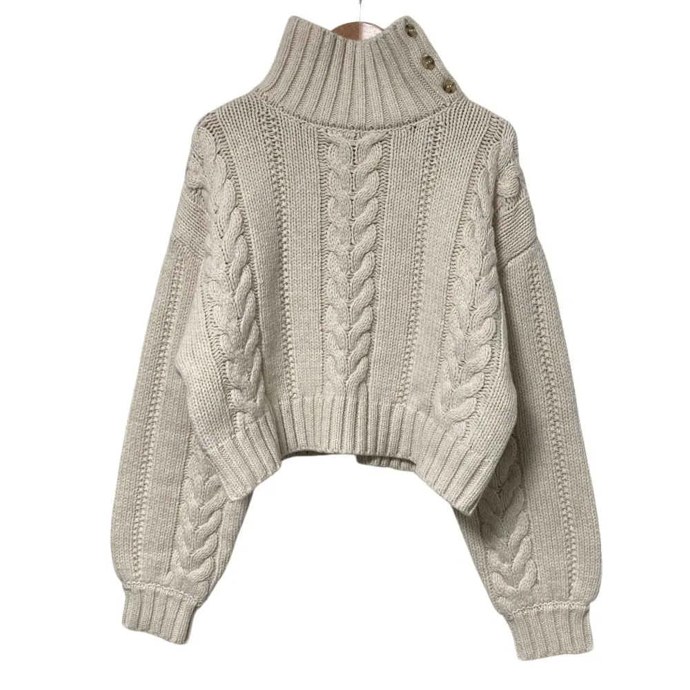 CLANE クラネ SHORT CABLE TURTLE KNIT TOPS ケーブルニットセーター 13106-3222 サイズ1 アイボリー