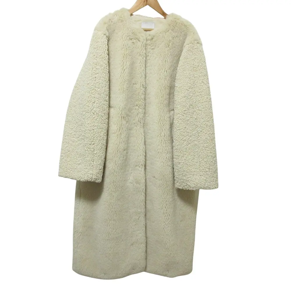 CLANE クラネ MIX FUR COCOON COAT ノーカラー ボアコート 1 ベージュ