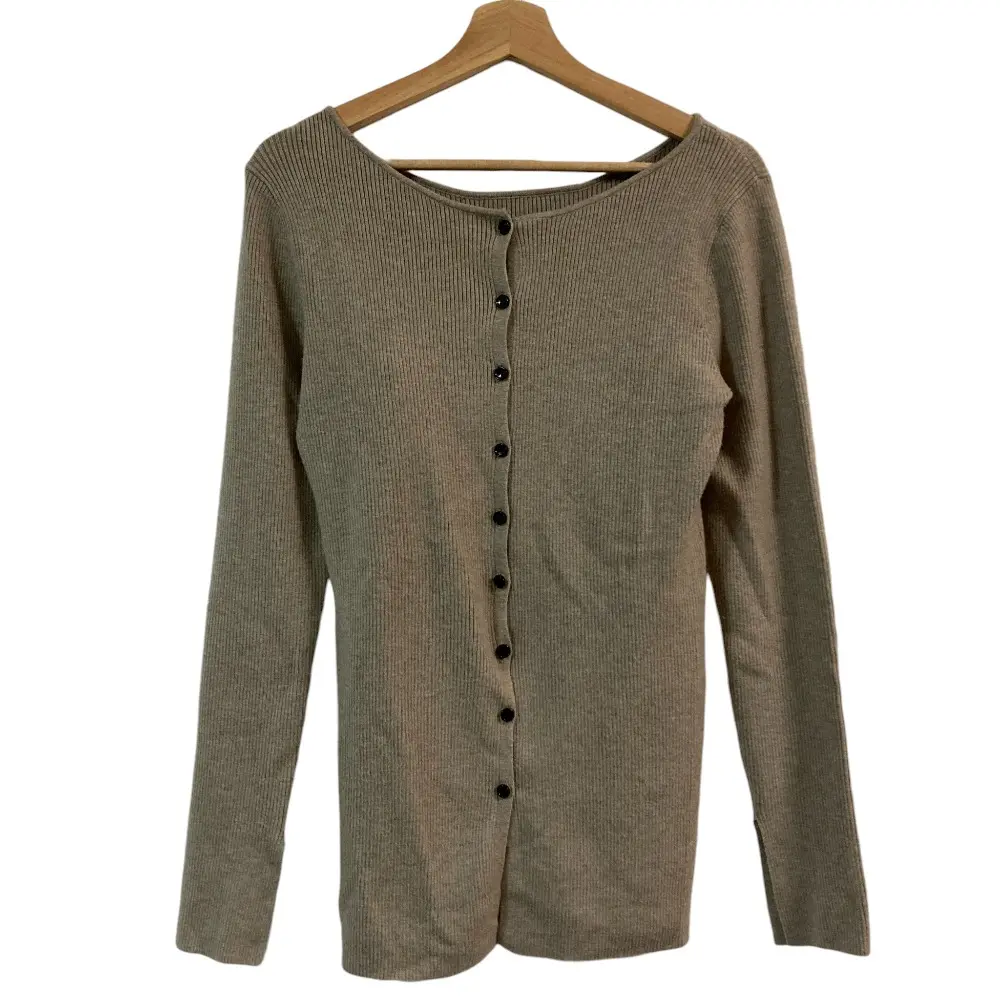 24AW CLANE クラネ BUSTIER SET BOAT NECK KNIT CARDIGAN ビスチェセットボートネックニットカーディガン サイズ2 ベージュ