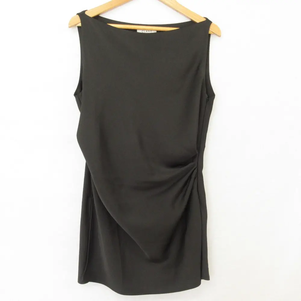 26SS CLANE クラネ SATIN DRAPE TOPS ノースリーブ カットソー 10122-4173 サイズ1 ブラック